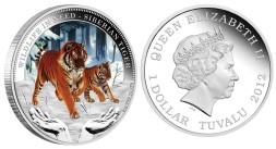 Монета Тувалу 1 доллар 2012 год - Амурский тигр