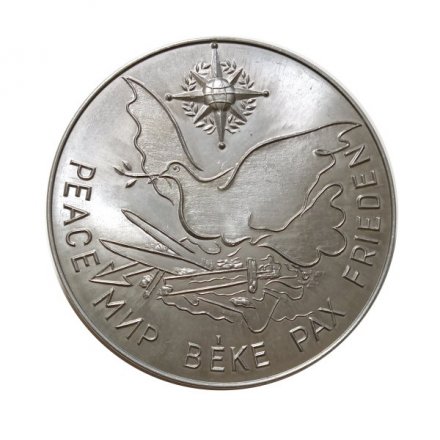 Настольная медаль Голубь мира. Peace. Мир. Веке. Pax. Frieden. D-86 мм