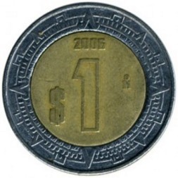 Монета Мексика 1 песо 2006 год