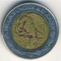 Мексика 2 новых песо 1993 год - Хохлатый сокол