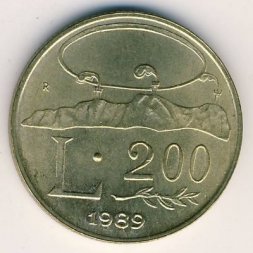 Сан-Марино 200 лир 1989 год - Шестнадцать веков истории