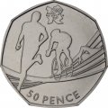 Великобритания 50 пенсов 2011 год - Триатлон