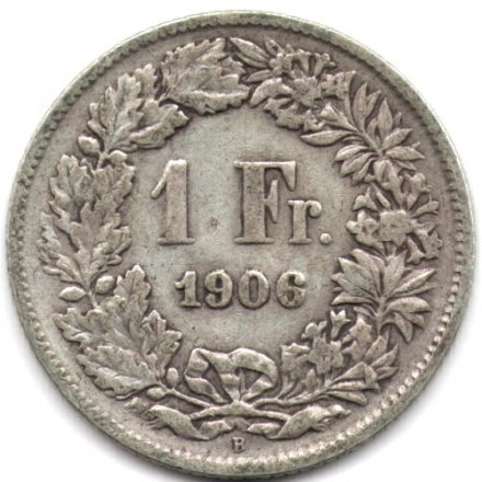 Швейцария 1 франк 1906 год