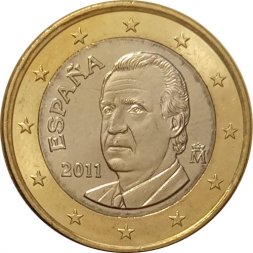 Испания 1 евро 2011 год aUNC