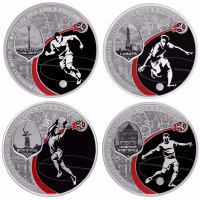 Россия 3 рубля 2018 год - ЧМ по футболу. Второй набор из 4 серебряных монет