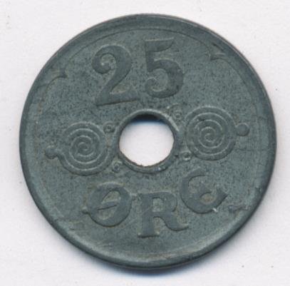 Дания 25 эре 1944 год - Король Кристиан X