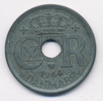 Дания 25 эре 1944 год - Король Кристиан X