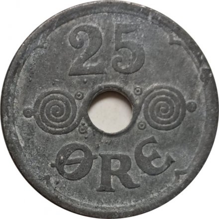 Дания 25 эре 1944 год - Король Кристиан X