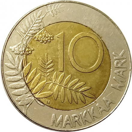 Финляндия 10 марок 1997 год - Глухарь