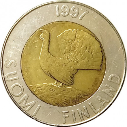 Финляндия 10 марок 1997 год - Глухарь