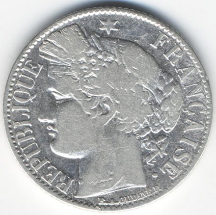 Франция 1 франк 1888 год