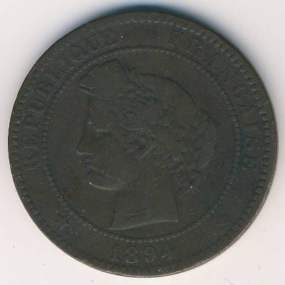 Франция 10 сантимов  1894 год