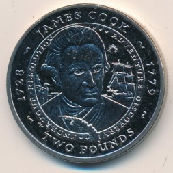 Монета Южная Джорджия и Южные Сэндвичевы острова 2 фунта 2007 год