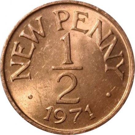 Гернси 1/2 нового пенни 1971 год