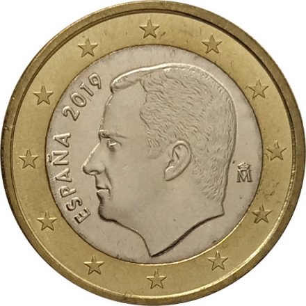 Испания 1 евро 2019 год - Филипп VI