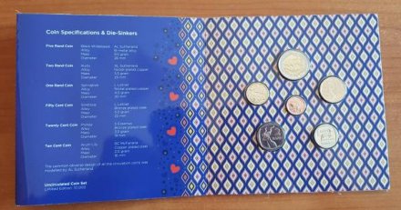 Набор из 6 циркуляционных монет ЮАР 2019 год (в буклете)