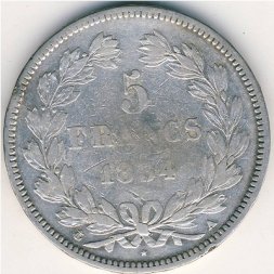 Франция 5 франков 1834 год