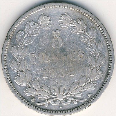Франция 5 франков 1834 год