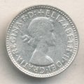 Австралия 6 пенсов 1960 год - Герб. Кенгуру и страус