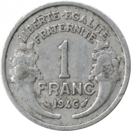Франция 1 франк 1946 год (без отметки МД)