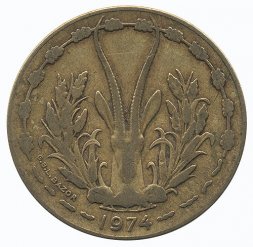Западная Африка 10 франков 1974 год