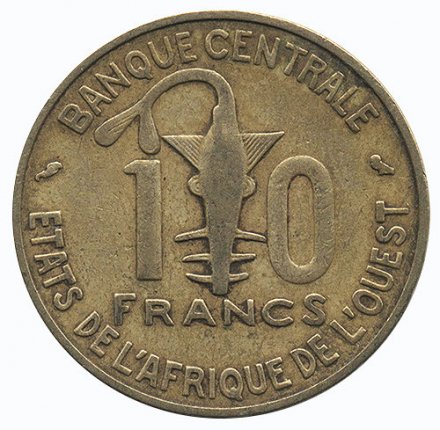 Западная Африка 10 франков 1974 год