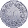 Швейцария 10 раппенов 1982 год