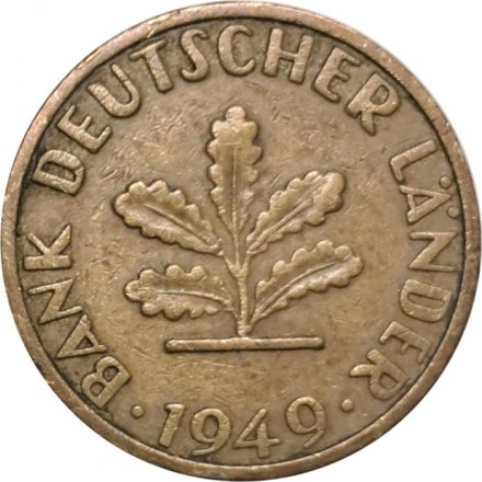 ФРГ 5 пфеннигов 1949 год (F)