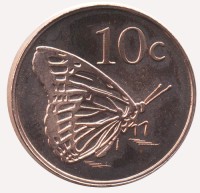Монета Токелау 10 центов 2017 год - Бабочка