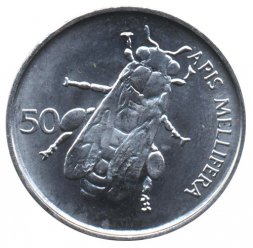 Словения 50 стотинов 1995 год - Медоносная пчела