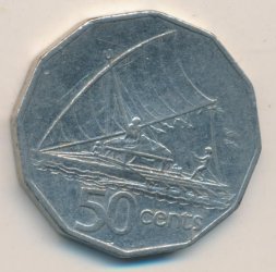 Фиджи 50 центов 1994 год - Каноэ