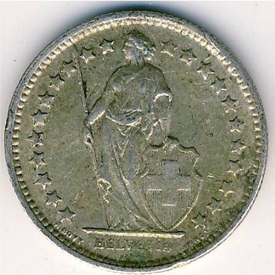 Швейцария 1/2 франка 1957 год