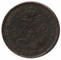 Бельгия 2 сантима 1910 год