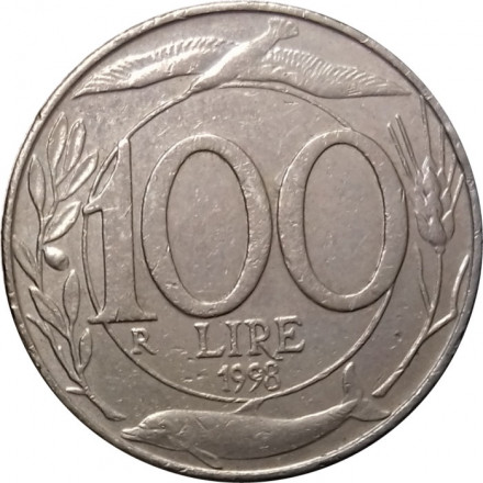 Италия 100 лир 1998 год