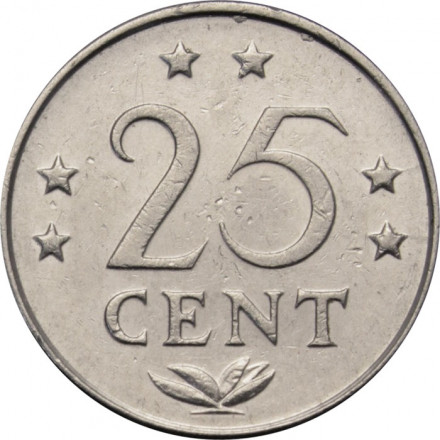 Антильские острова 25 центов 1975 год