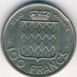 Монета Монако 100 франков 1956 год