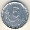 Аргентина 5 сентаво 1974 год