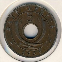 Восточная Африка 5 центов 1939 год