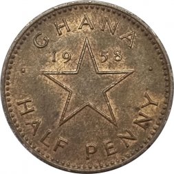 Гана 1/2 пенни 1958 год