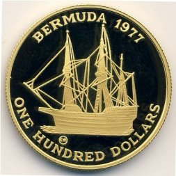 Бермудские острова 100 долларов 1977 год