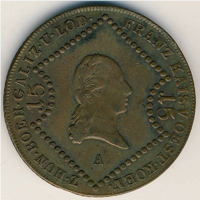Австрия 15 крейцеров 1807 год