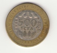 Монета Западная Африка 500 франков КФА 2003 год