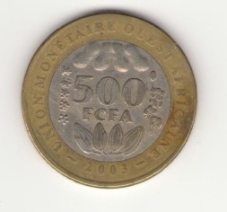 Западная Африка 500 франков КФА 2003 год