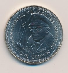 Остров Мэн 1 крона 1981 год - Фрэнсис Чичестер