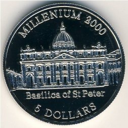 Либерия 5 долларов 2000 год