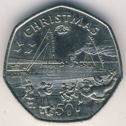 Остров Мэн 50 пенсов 1990 год