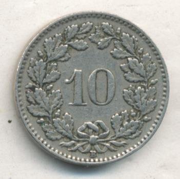Швейцария 10 раппенов 1931 год