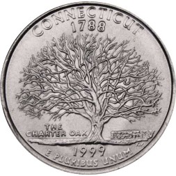 США 25 центов 1999 год - Штат Коннектикут (D)