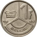 Бельгия 1 франк 1989 год BELGIE