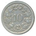 Швейцария 10 раппенов 1949 год